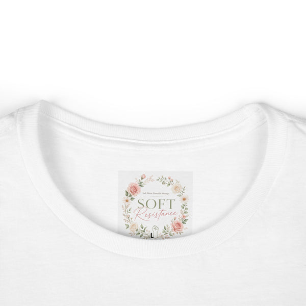 Women's Tee — "Girls Just Wanna Have Due Process" Floral Court Graphic