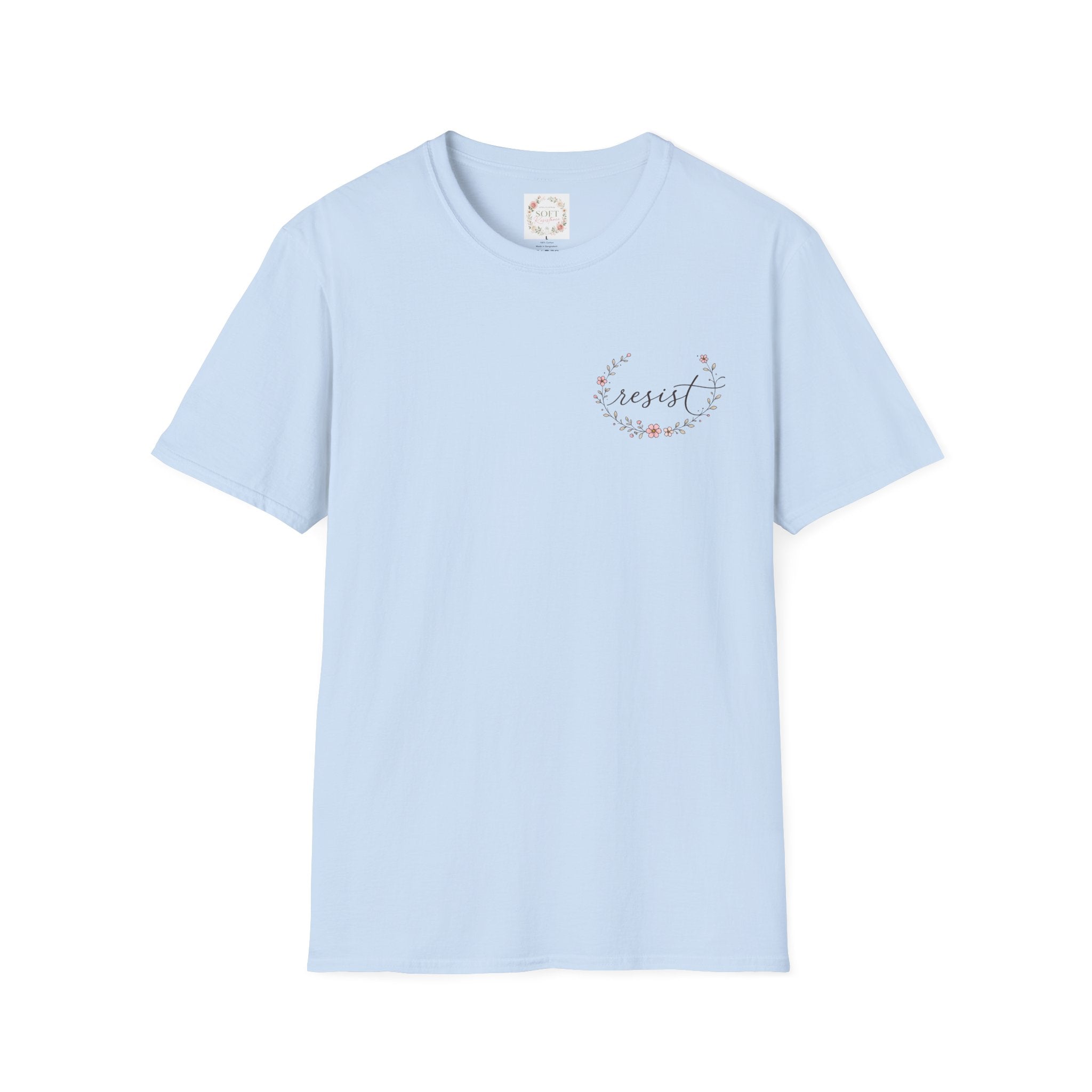 T-Shirt — "Dissent is Patriotic" Floral Minimalist Pocket Tee