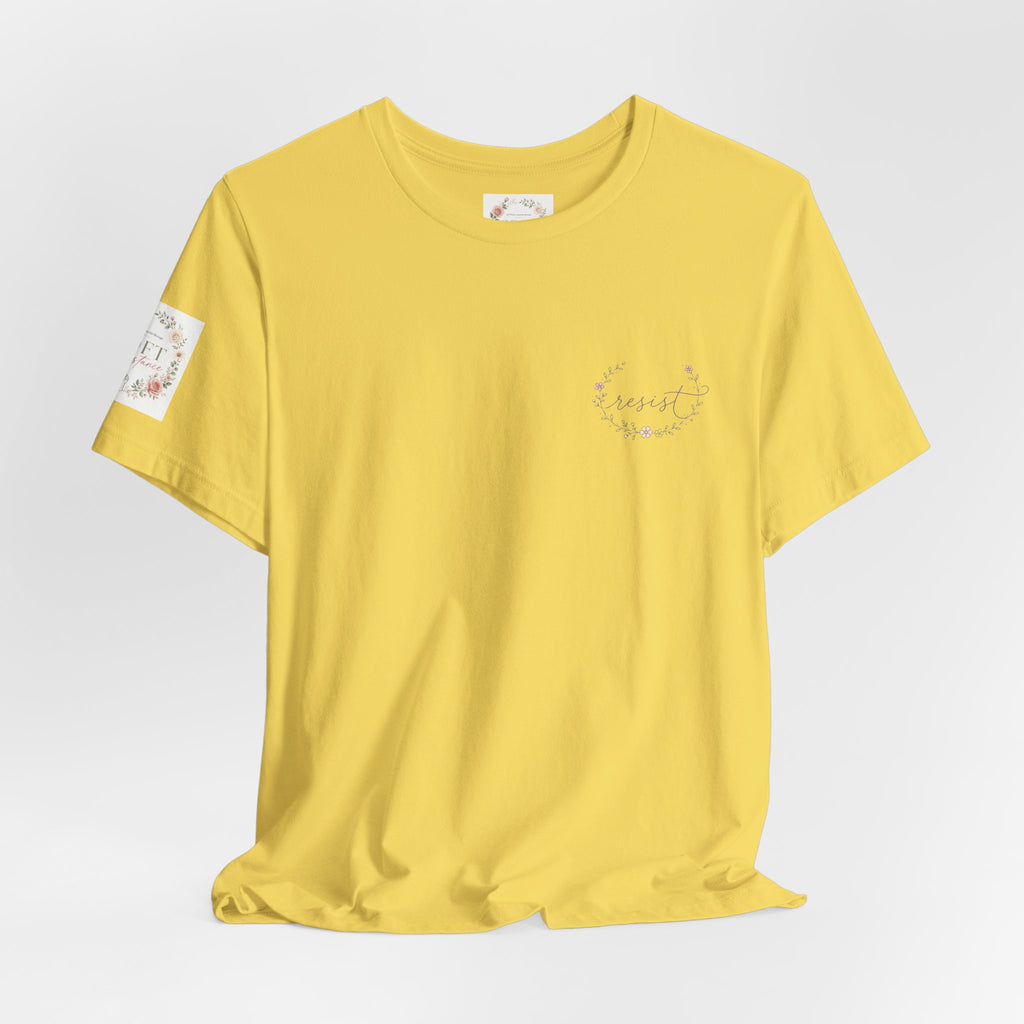 Women's Tee — "Girls Just Wanna Have Due Process" Floral Court Graphic