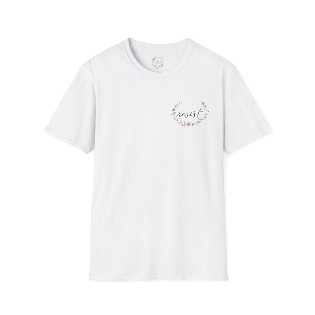 T-Shirt — "Dissent is Patriotic" Floral Minimalist Pocket Tee