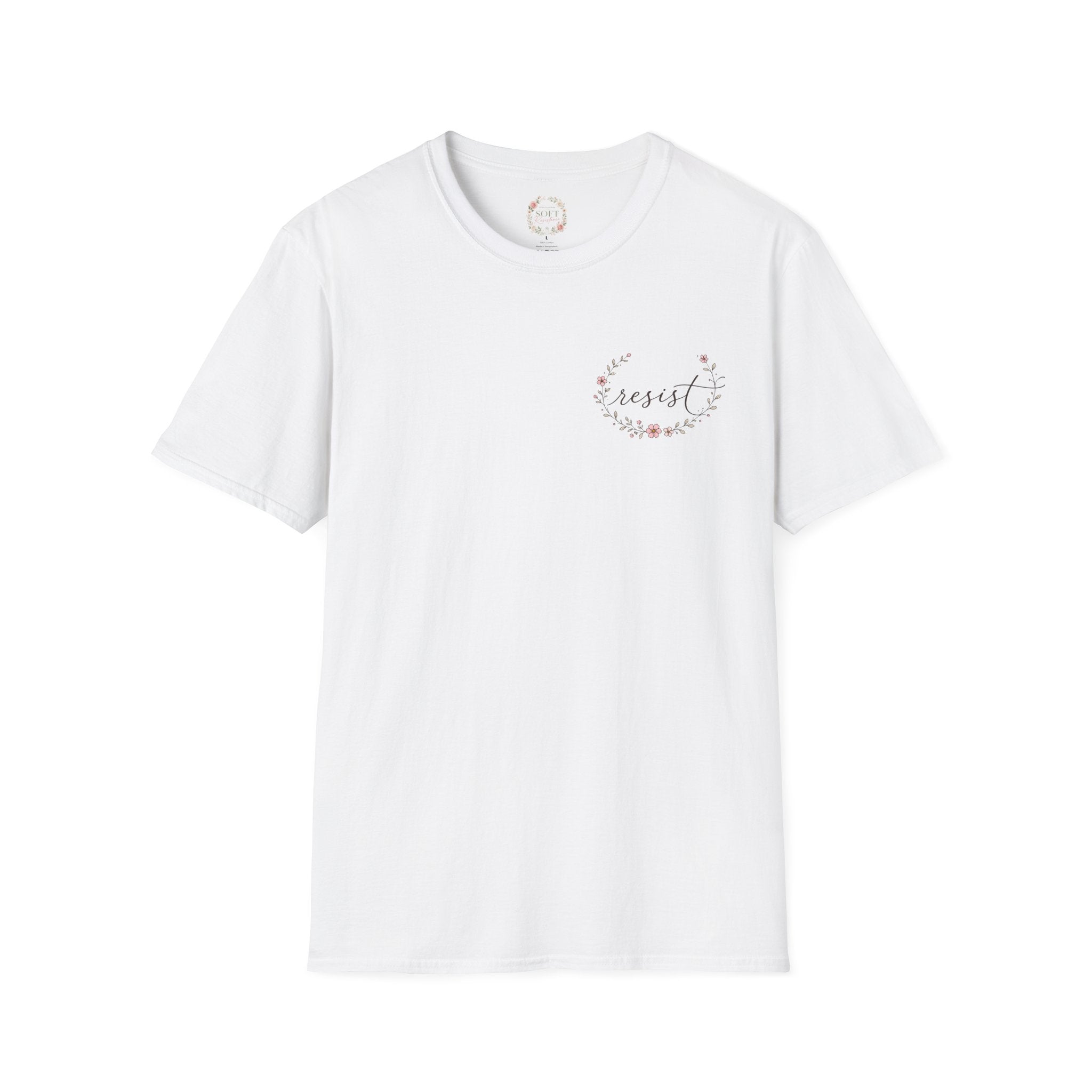 T-Shirt — "Dissent is Patriotic" Floral Minimalist Pocket Tee