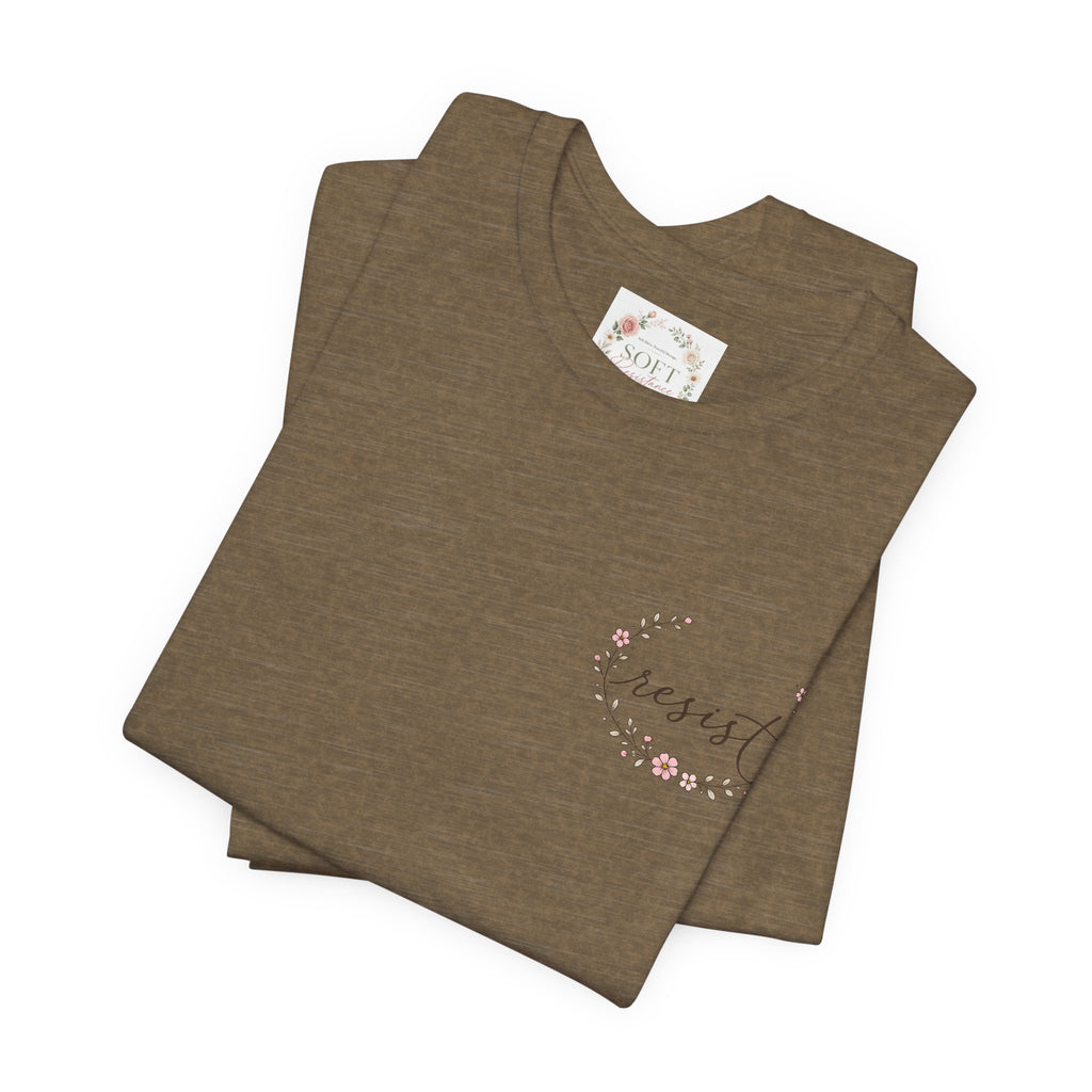 Caffeinated & Fighting for Civil Rights Floral Tee — Cute but Fierce Political Shirt