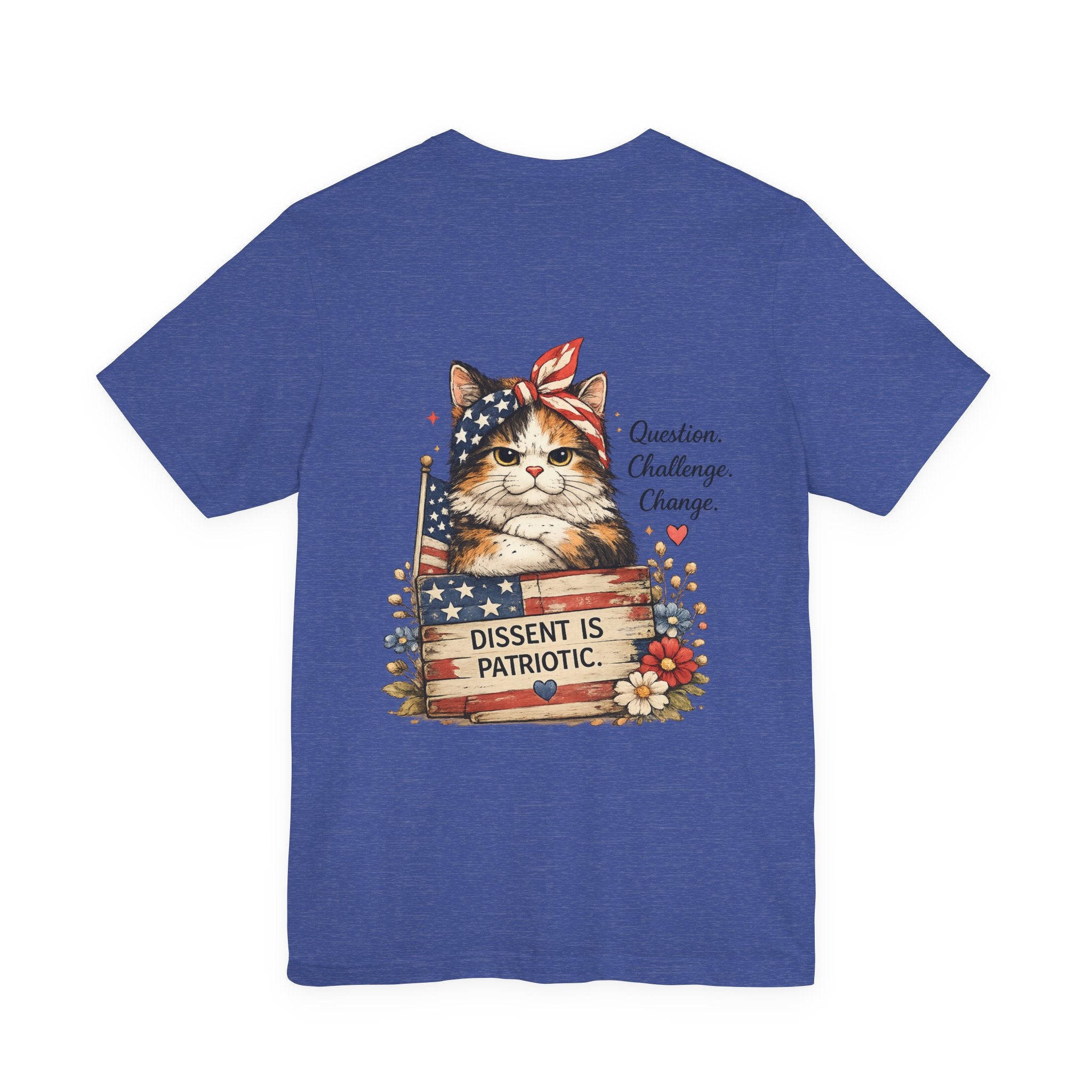 Dissent Is Patriotic Cat Tee — Patriotic Vintage Flag Cat Graphic T-Shirt