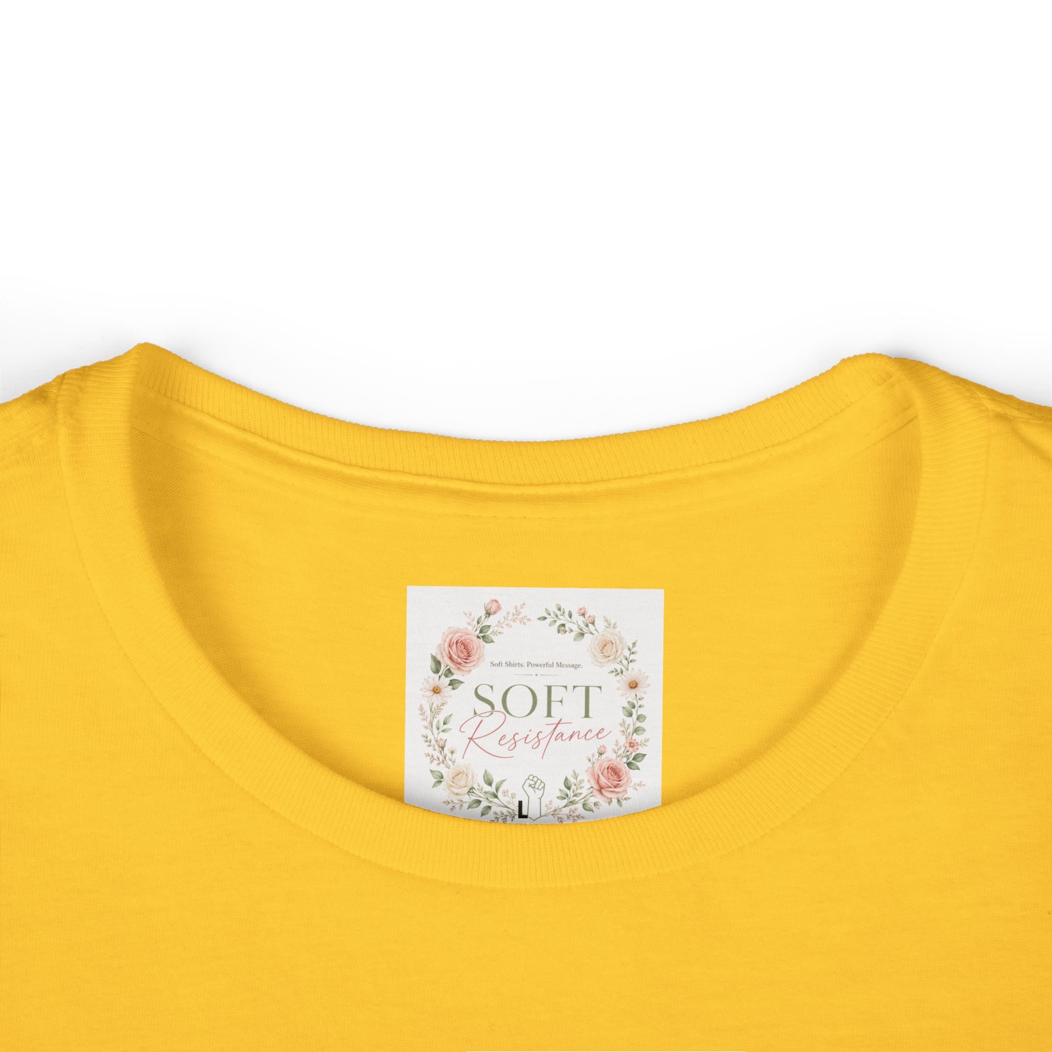 Women's Tee — "Girls Just Wanna Have Due Process" Floral Court Graphic