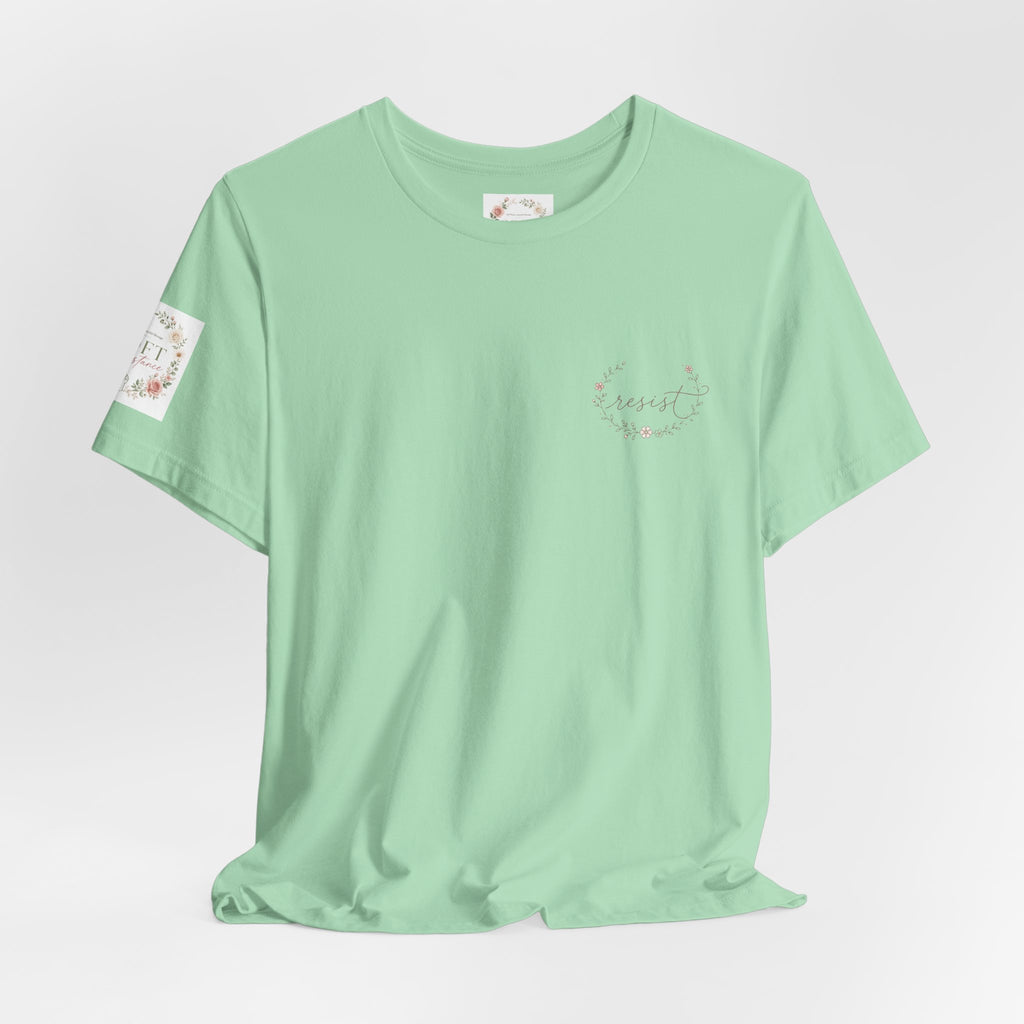 Women's Tee — "Girls Just Wanna Have Due Process" Floral Court Graphic