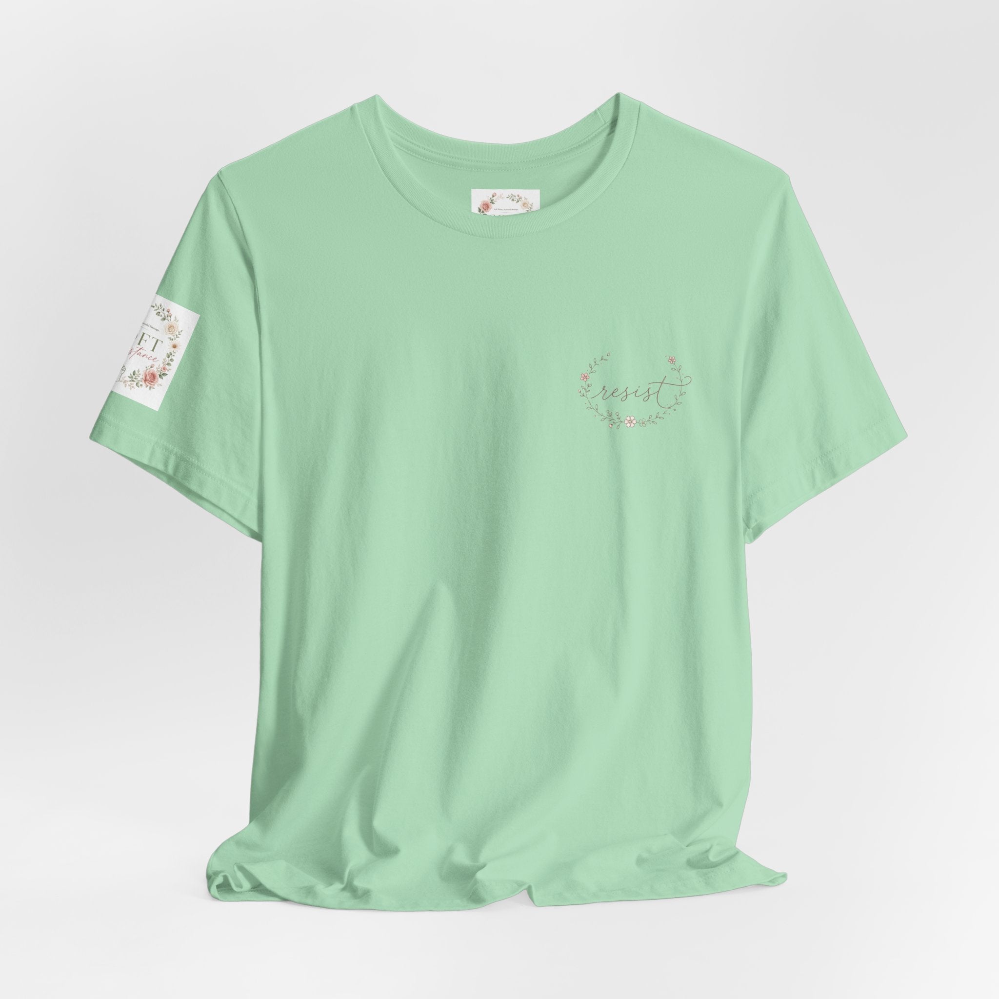 Women's Tee — "Girls Just Wanna Have Due Process" Floral Court Graphic