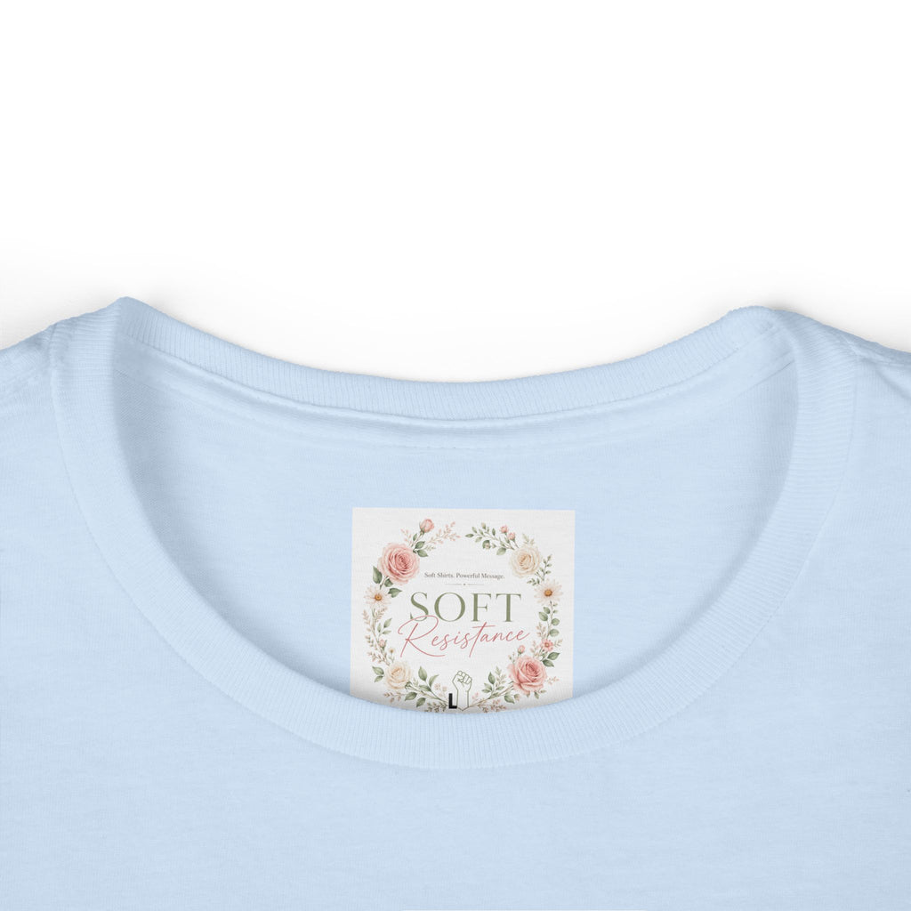 Women's Tee — "Girls Just Wanna Have Due Process" Floral Court Graphic