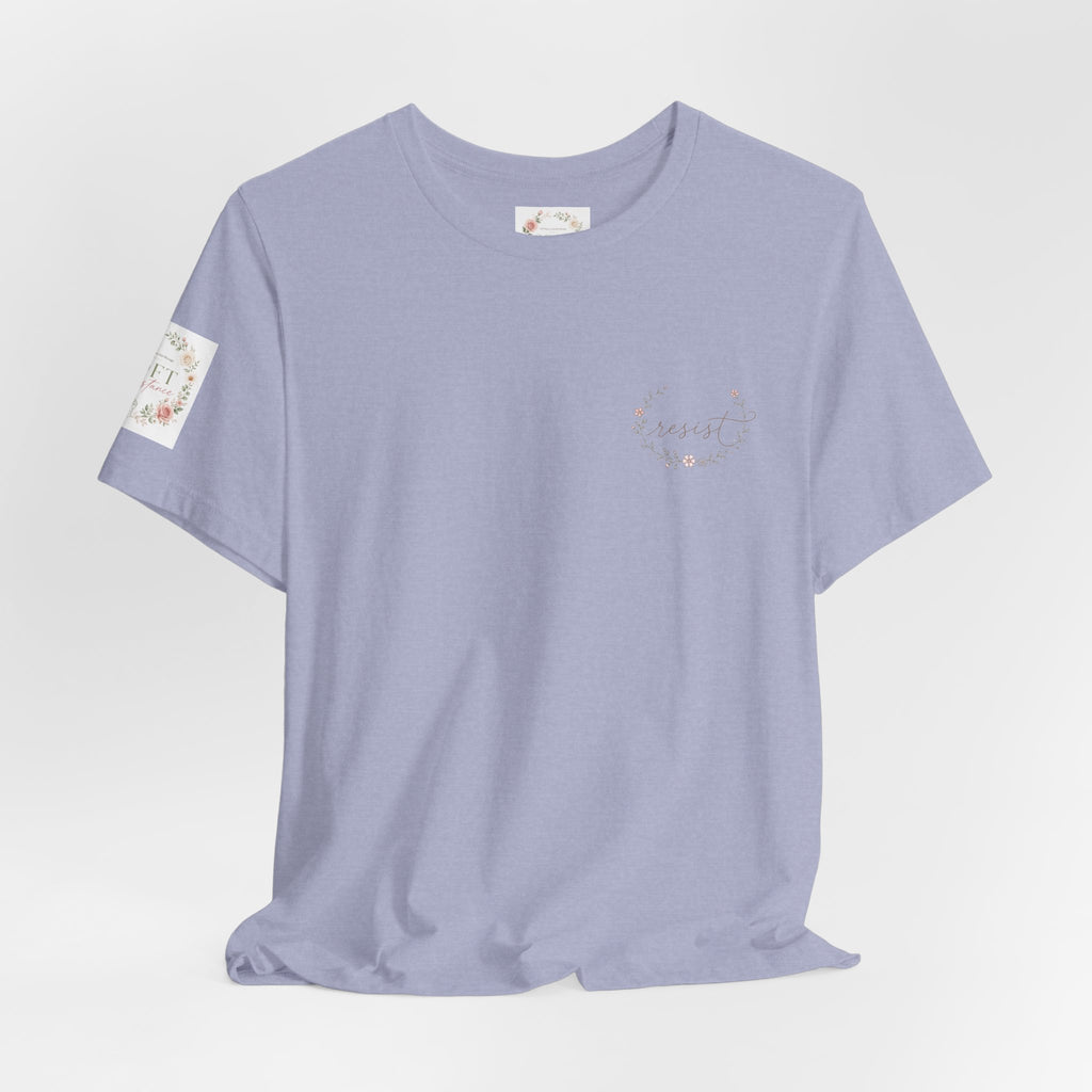 Women's Tee — "Girls Just Wanna Have Due Process" Floral Court Graphic