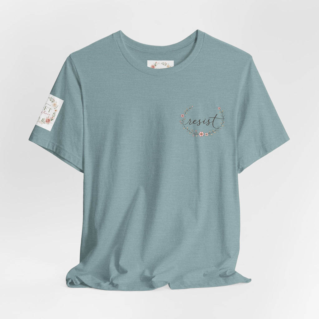 Caffeinated & Fighting for Civil Rights Floral Tee — Cute but Fierce Political Shirt