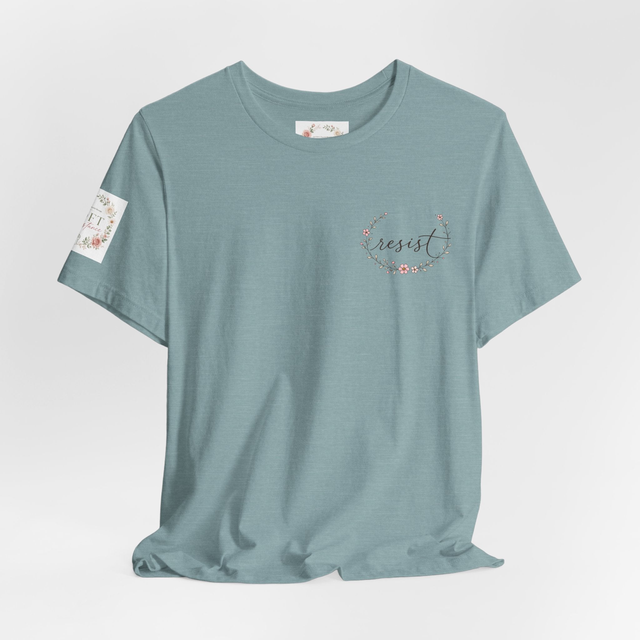Caffeinated & Fighting for Civil Rights Floral Tee — Cute but Fierce Political Shirt
