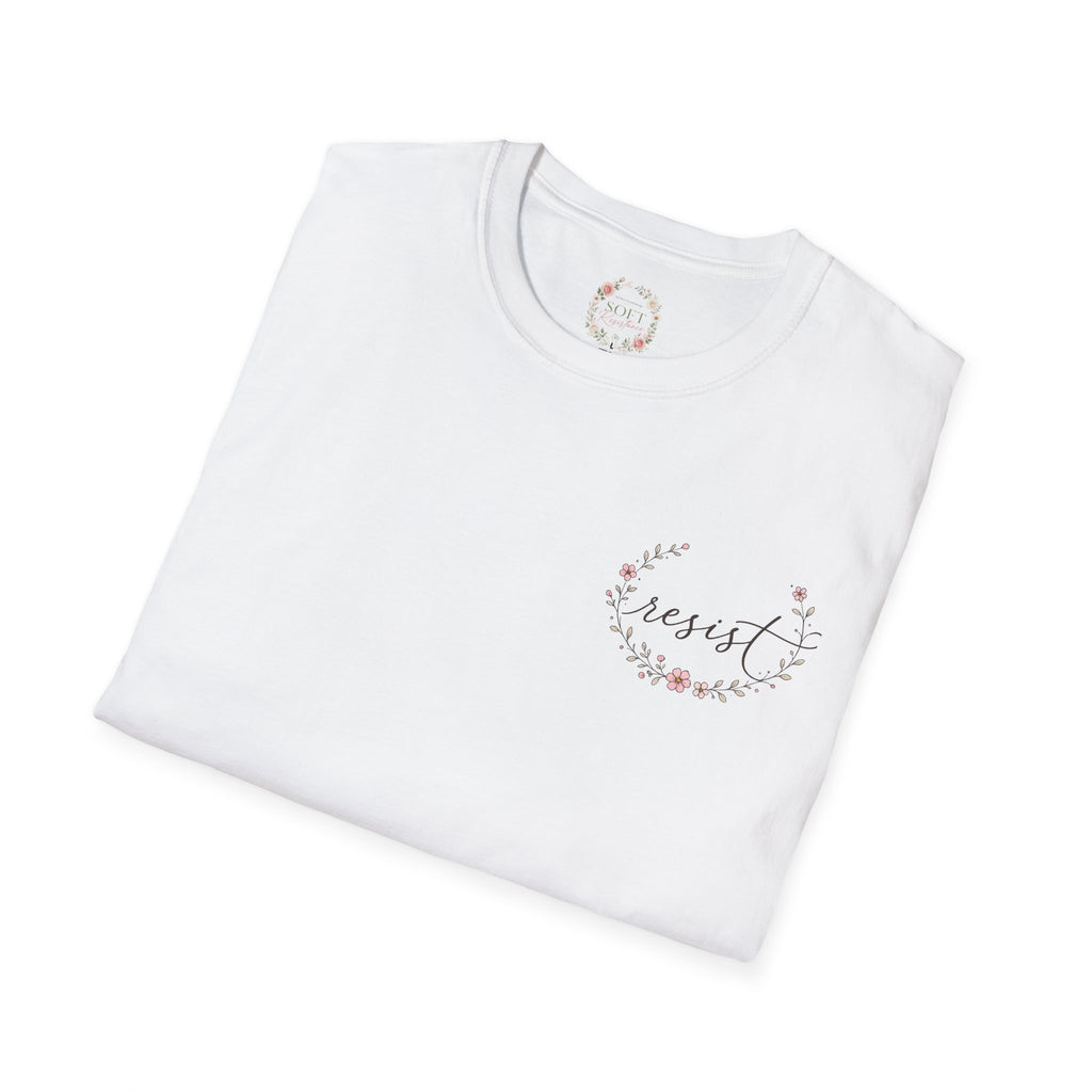 Resist Floral Tee — “Due Process”- Feminine Political Statement T-Shirt