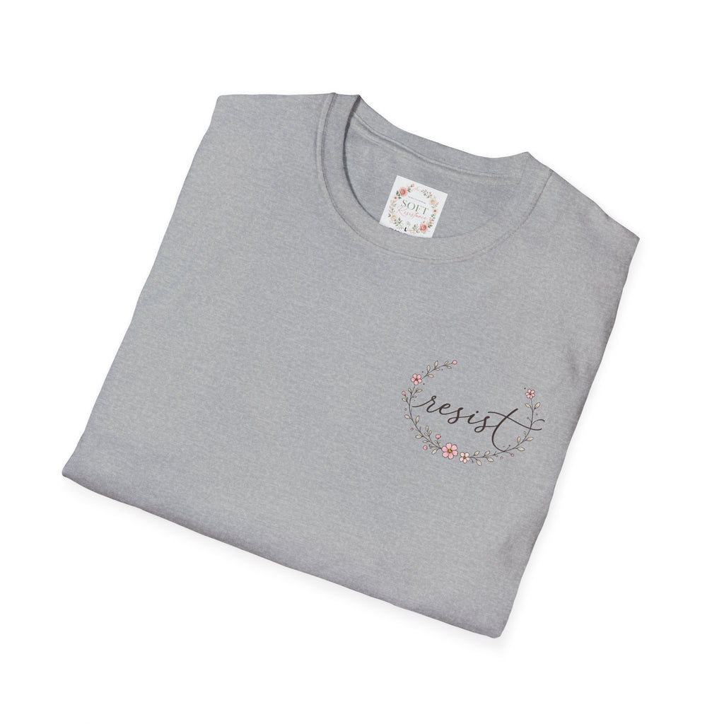 Resist Floral Tee — “Due Process”- Feminine Political Statement T-Shirt