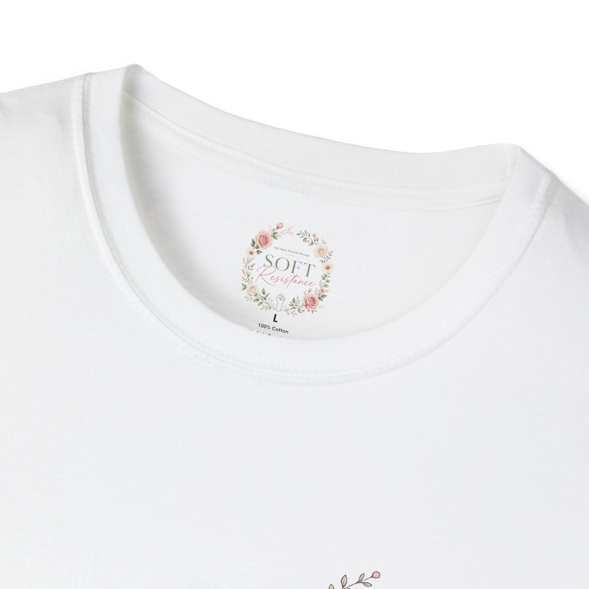 T-Shirt — "Dissent is Patriotic" Floral Minimalist Pocket Tee