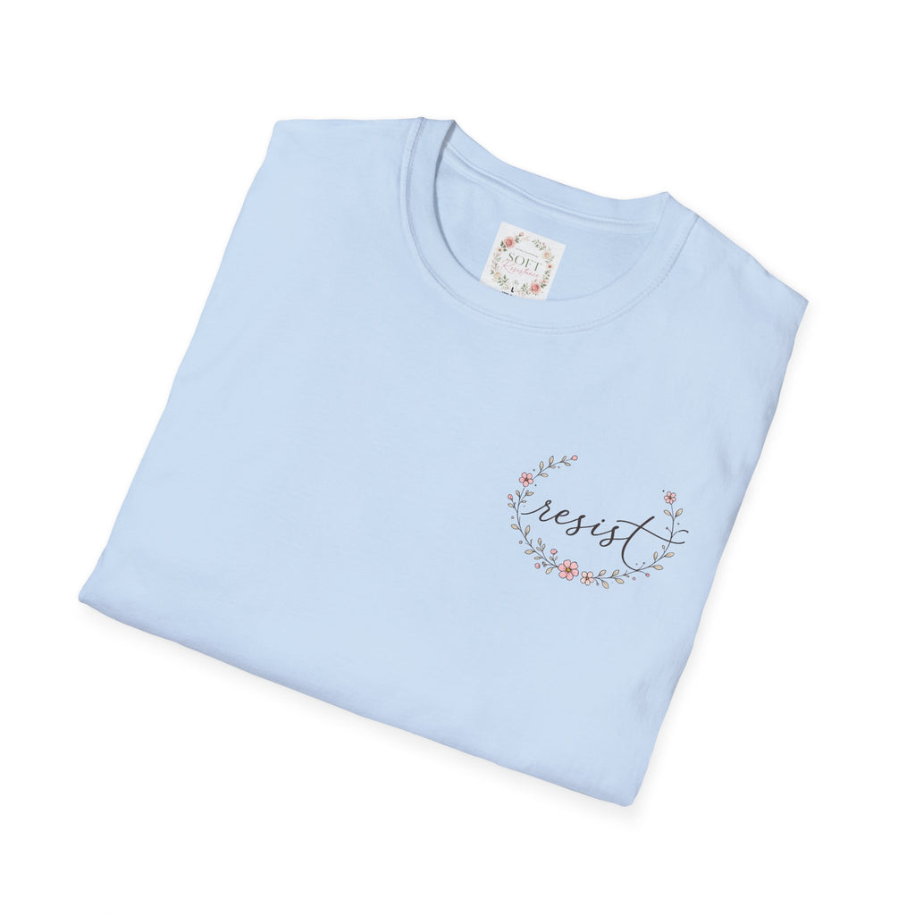 Resist Floral Tee — “Due Process”- Feminine Political Statement T-Shirt