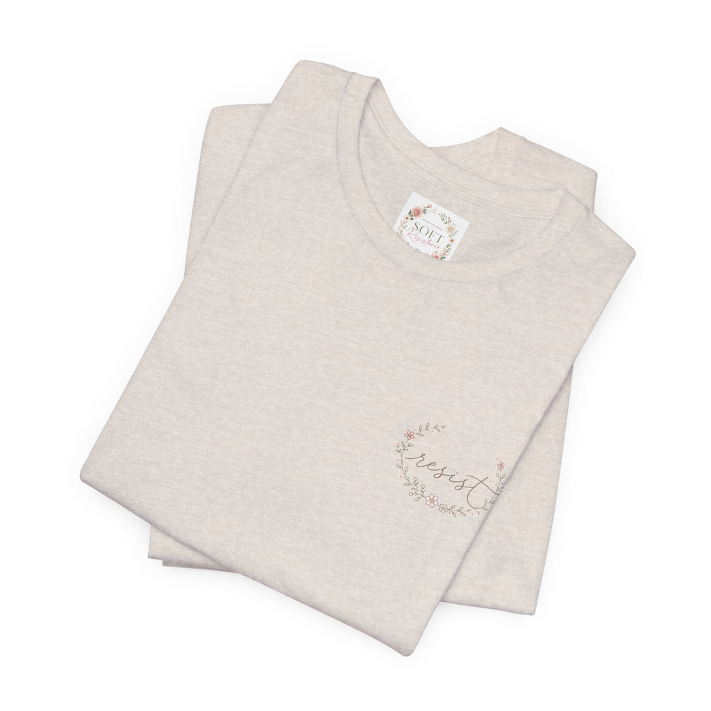 Women's Tee — "Girls Just Wanna Have Due Process" Floral Court Graphic