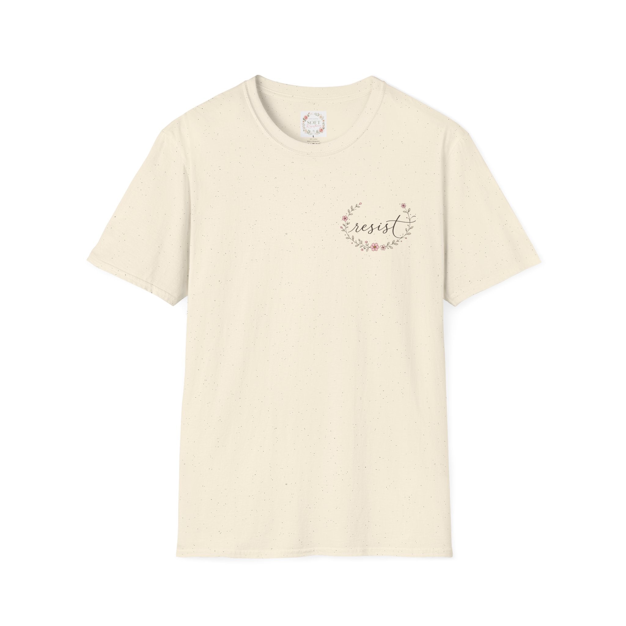 T-Shirt — "Dissent is Patriotic" Floral Minimalist Pocket Tee