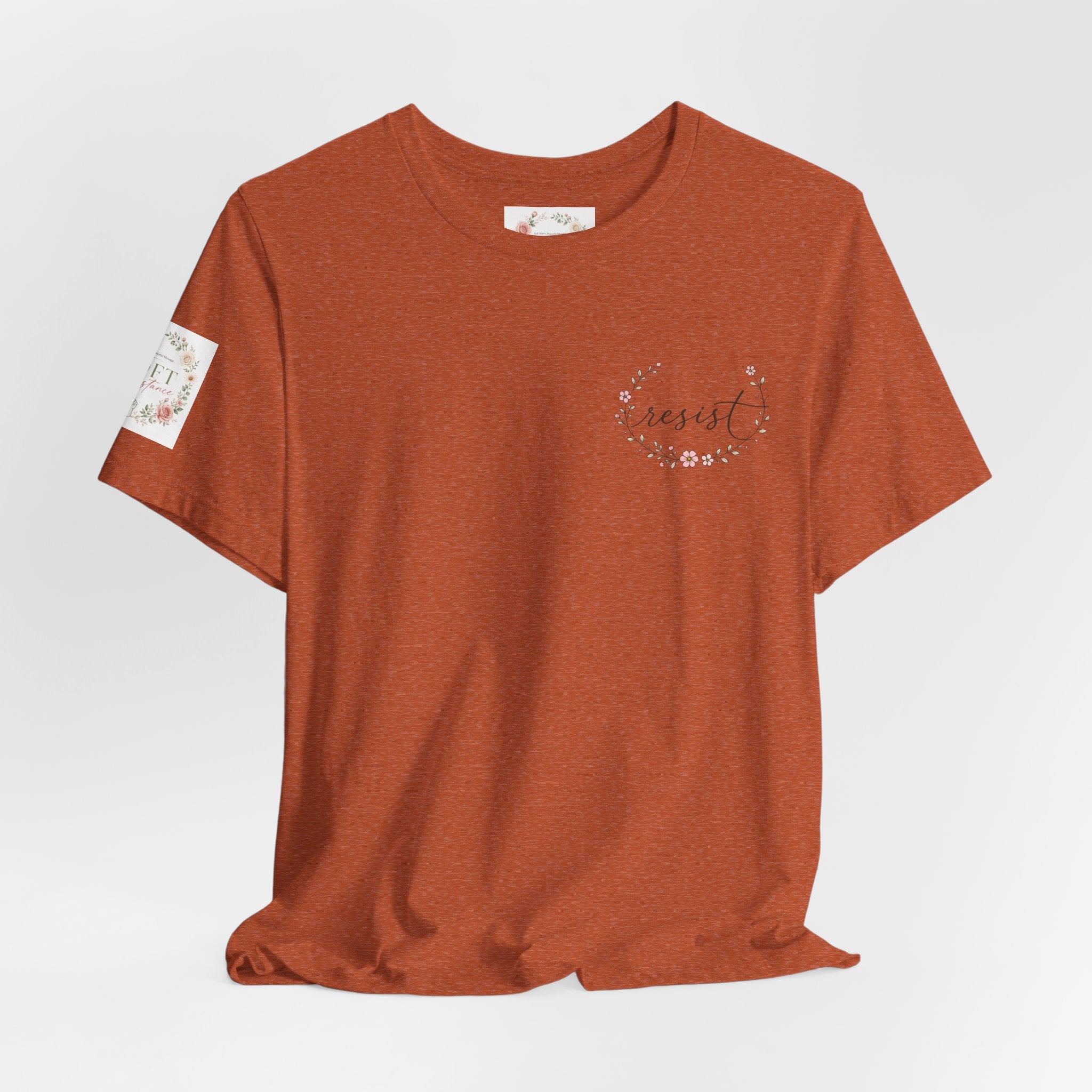 Caffeinated & Fighting for Civil Rights Floral Tee — Cute but Fierce Political Shirt