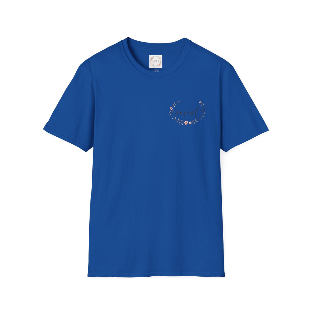 T-Shirt — "Dissent is Patriotic" Floral Minimalist Pocket Tee