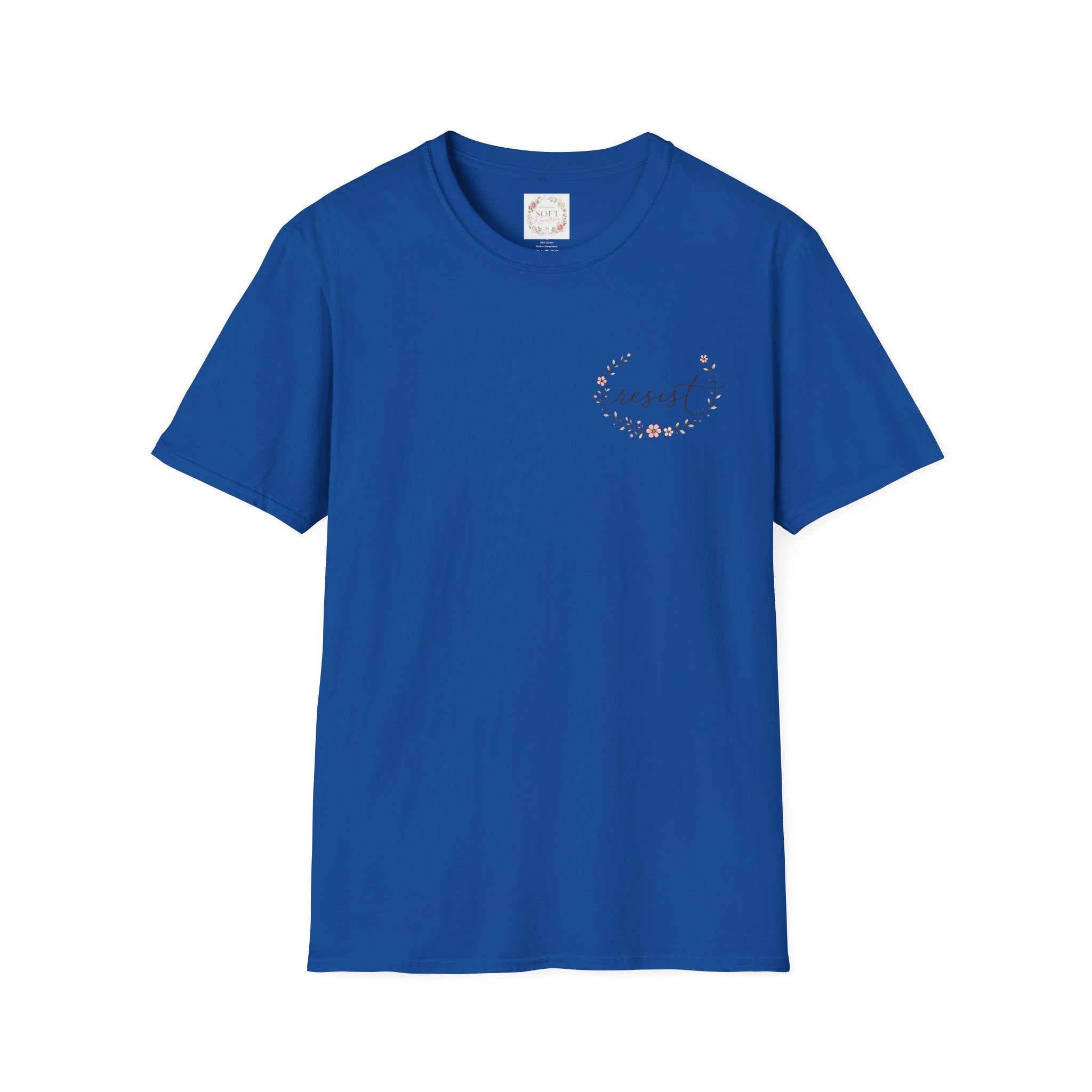 T-Shirt — "Dissent is Patriotic" Floral Minimalist Pocket Tee