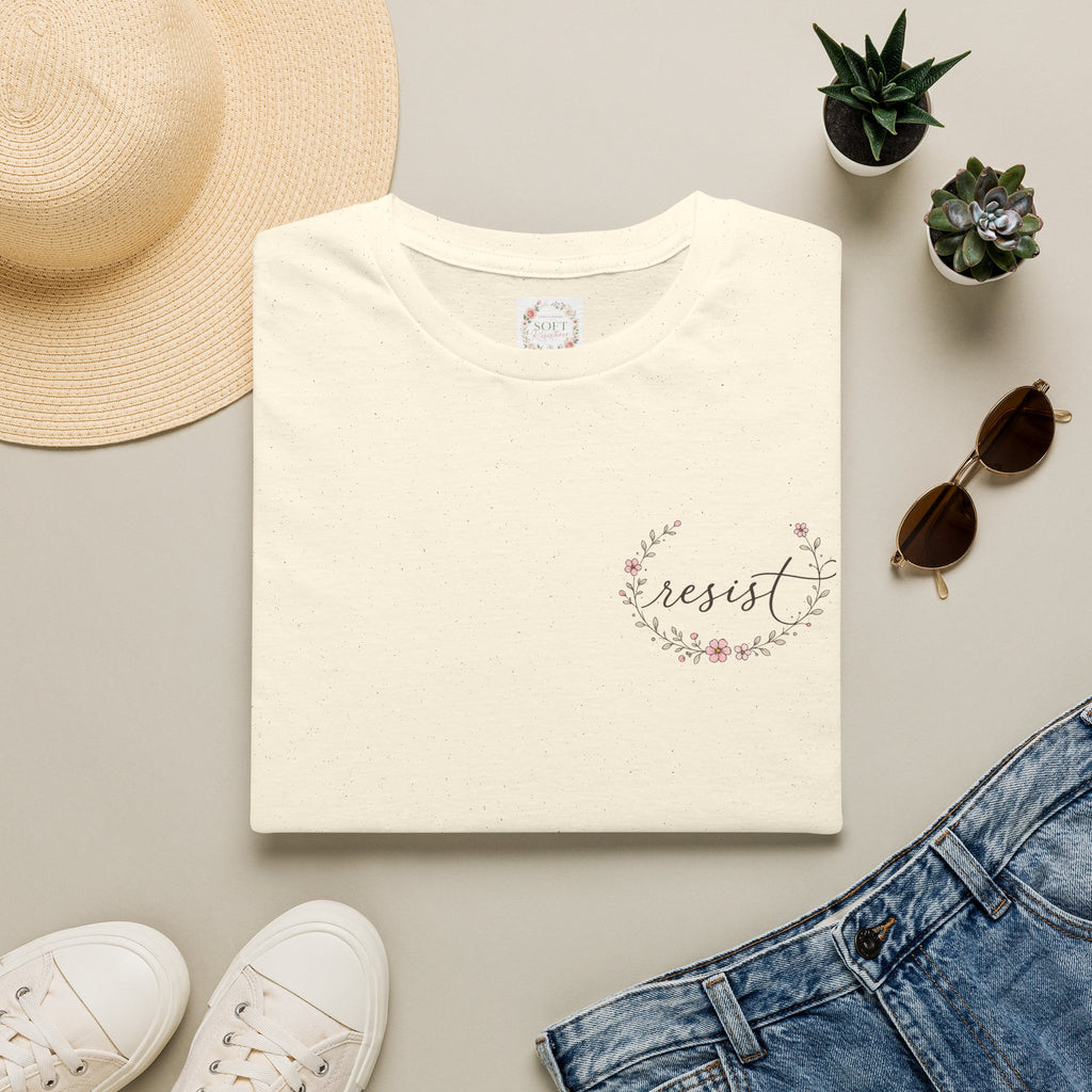 T-Shirt — "Dissent is Patriotic" Floral Minimalist Pocket Tee