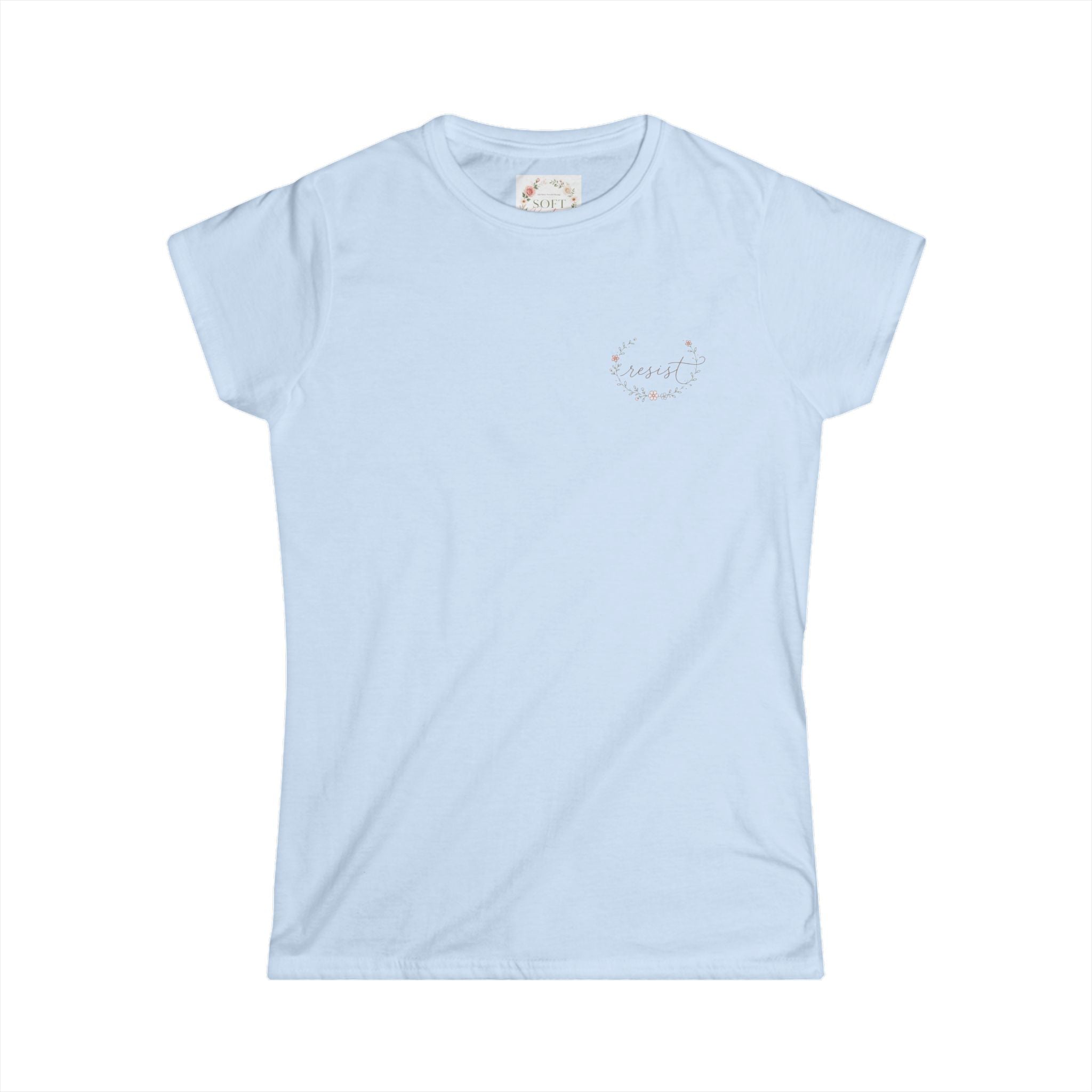 Women's Tee — "Girls Just Wanna Have Due Process" Floral Court Graphic