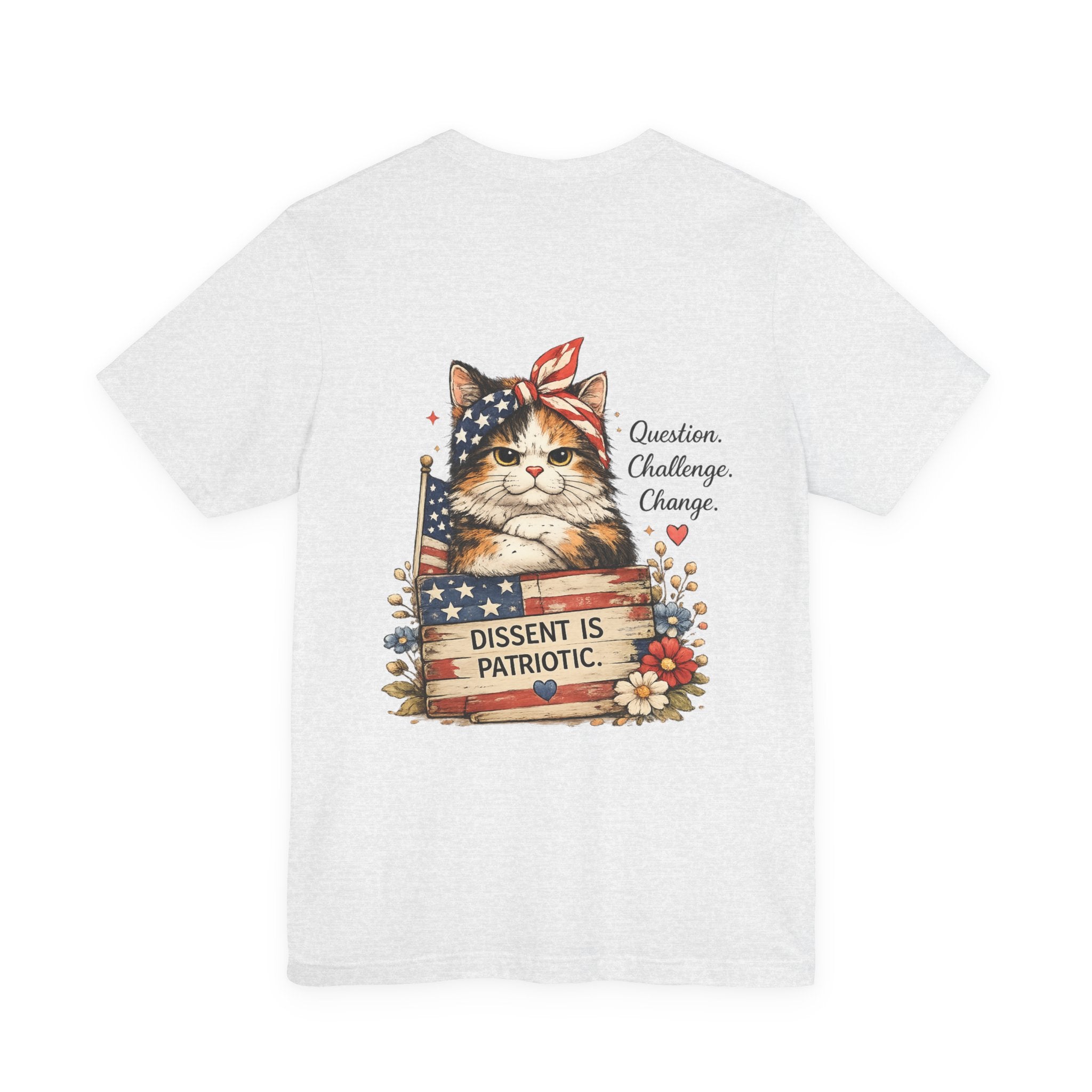 Dissent Is Patriotic Cat Tee — Patriotic Vintage Flag Cat Graphic T-Shirt