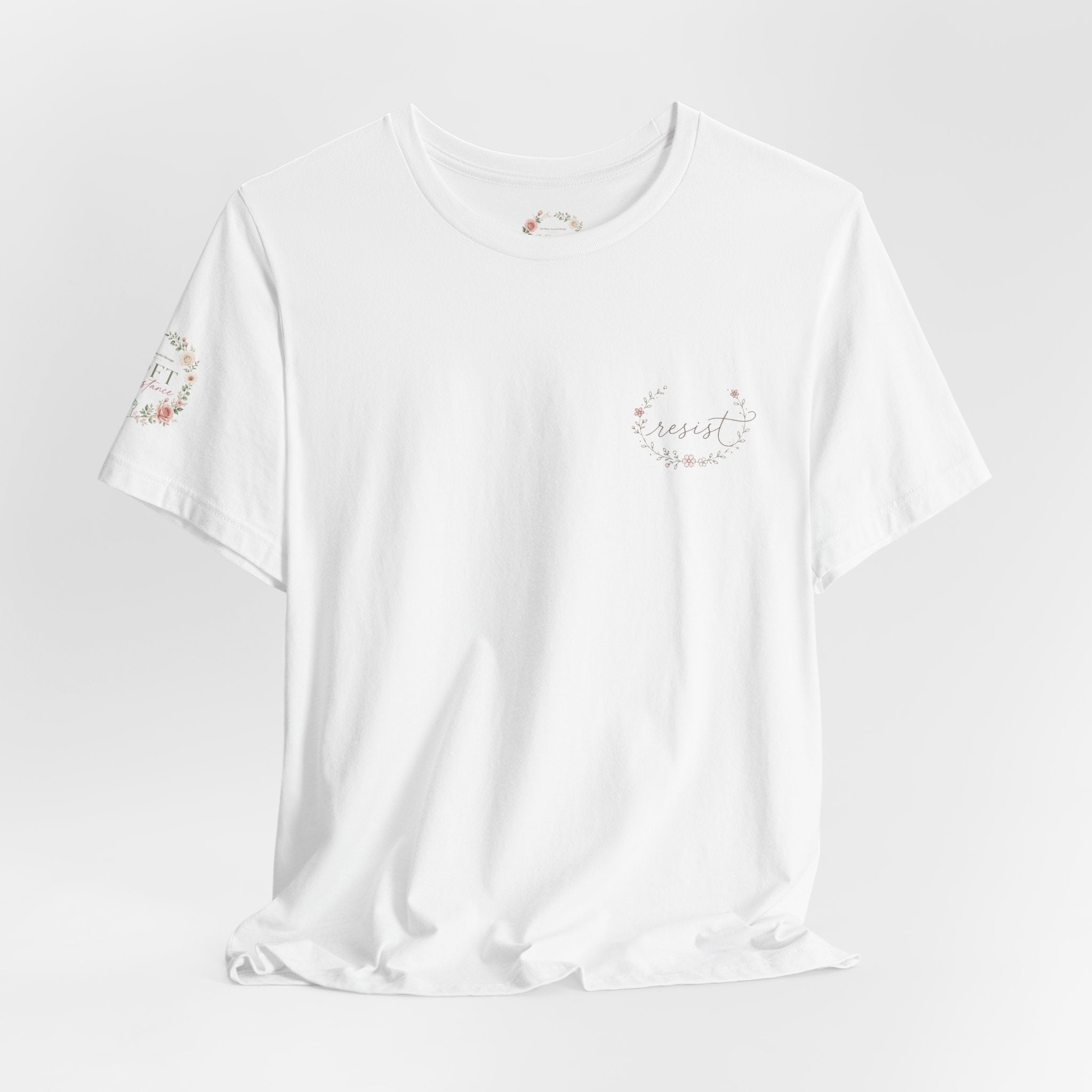 Women's Tee — "Girls Just Wanna Have Due Process" Floral Court Graphic