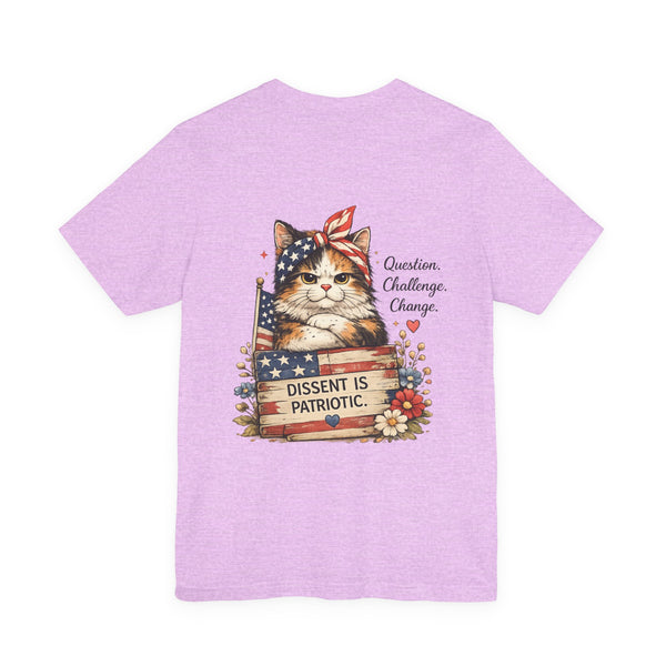 Dissent Is Patriotic Cat Tee — Patriotic Vintage Flag Cat Graphic T-Shirt