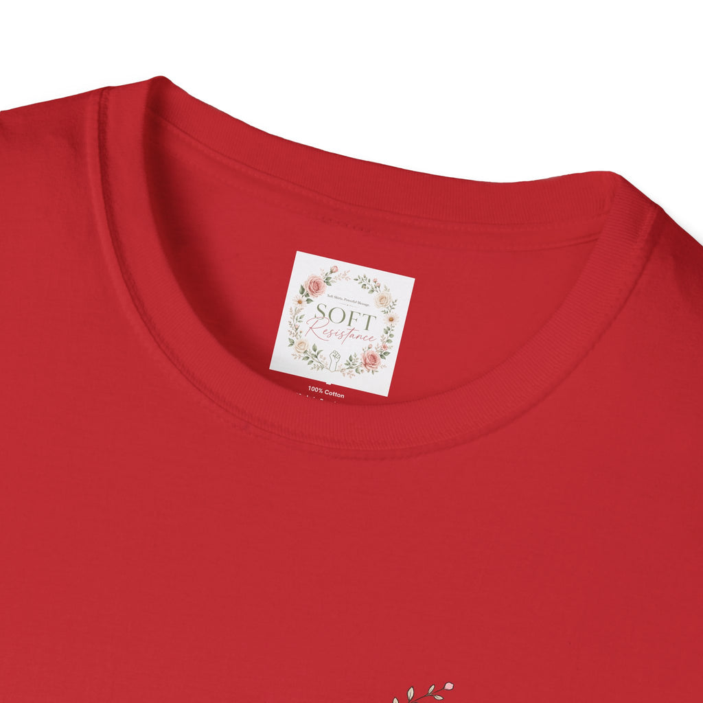 T-Shirt — "Dissent is Patriotic" Floral Minimalist Pocket Tee