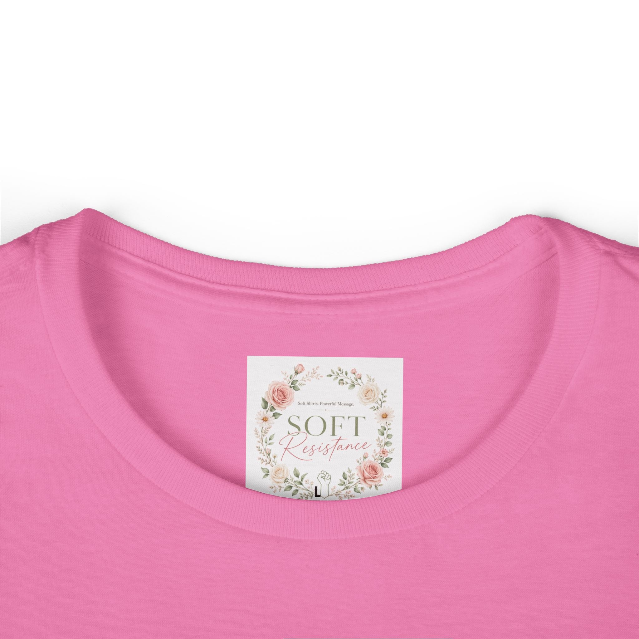 Women's Tee — "Girls Just Wanna Have Due Process" Floral Court Graphic