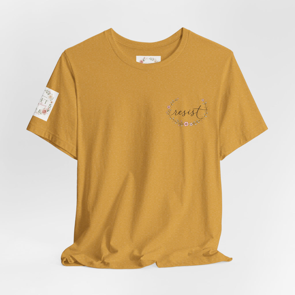 Caffeinated & Fighting for Civil Rights Floral Tee — Cute but Fierce Political Shirt