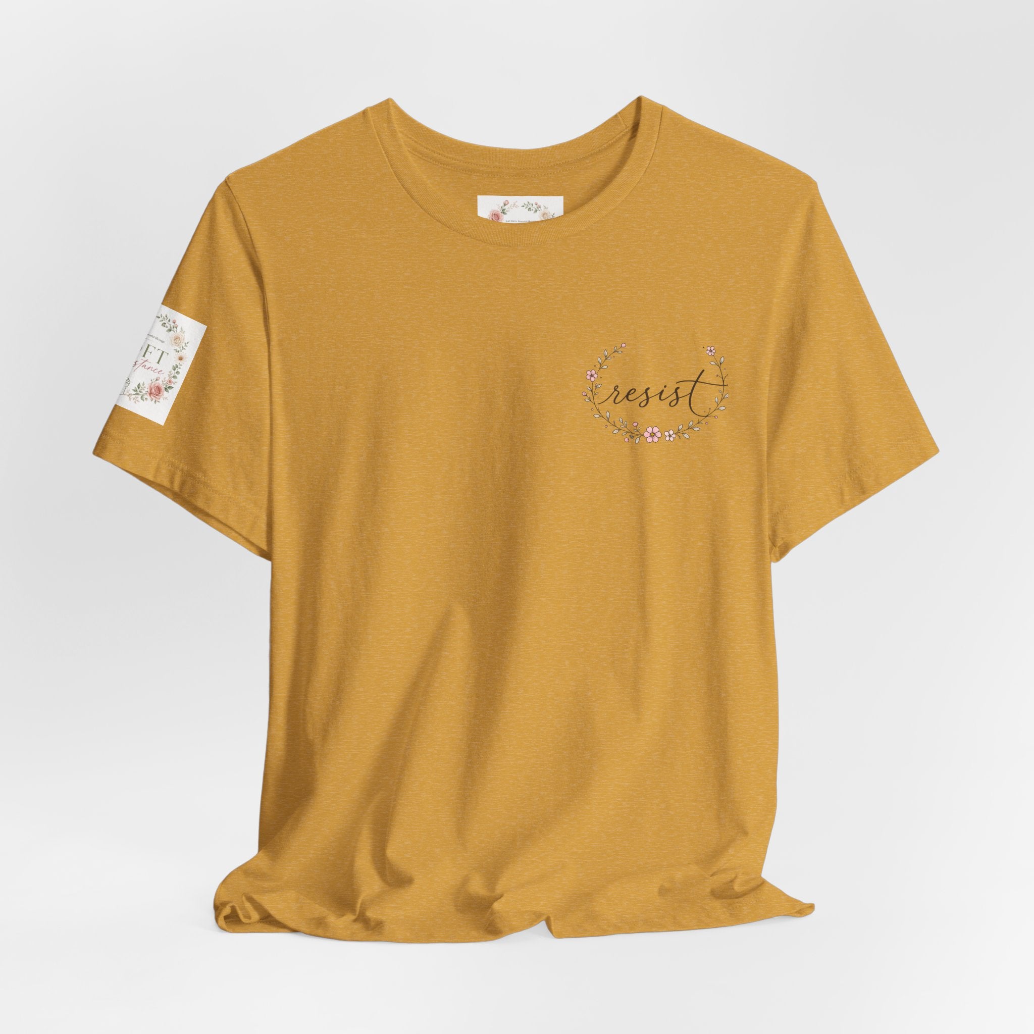 Caffeinated & Fighting for Civil Rights Floral Tee — Cute but Fierce Political Shirt