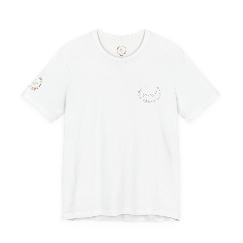 Women's Tee — "Girls Just Wanna Have Due Process" Floral Court Graphic