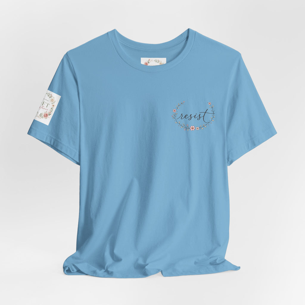 Caffeinated & Fighting for Civil Rights Floral Tee — Cute but Fierce Political Shirt