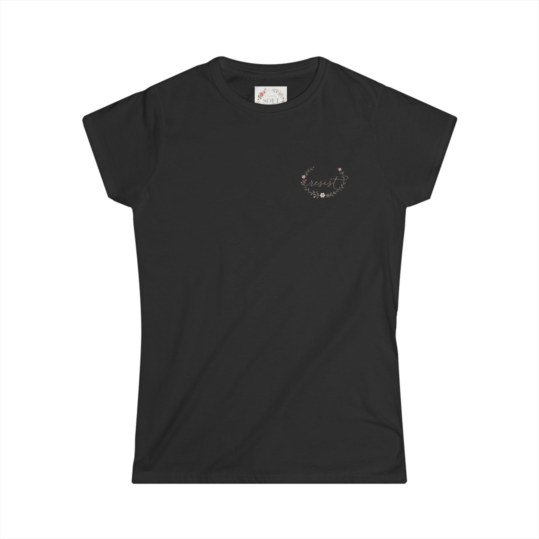 Women's Tee — "Girls Just Wanna Have Due Process" Floral Court Graphic