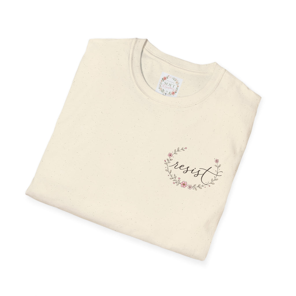 Resist Floral Tee — “Due Process”- Feminine Political Statement T-Shirt