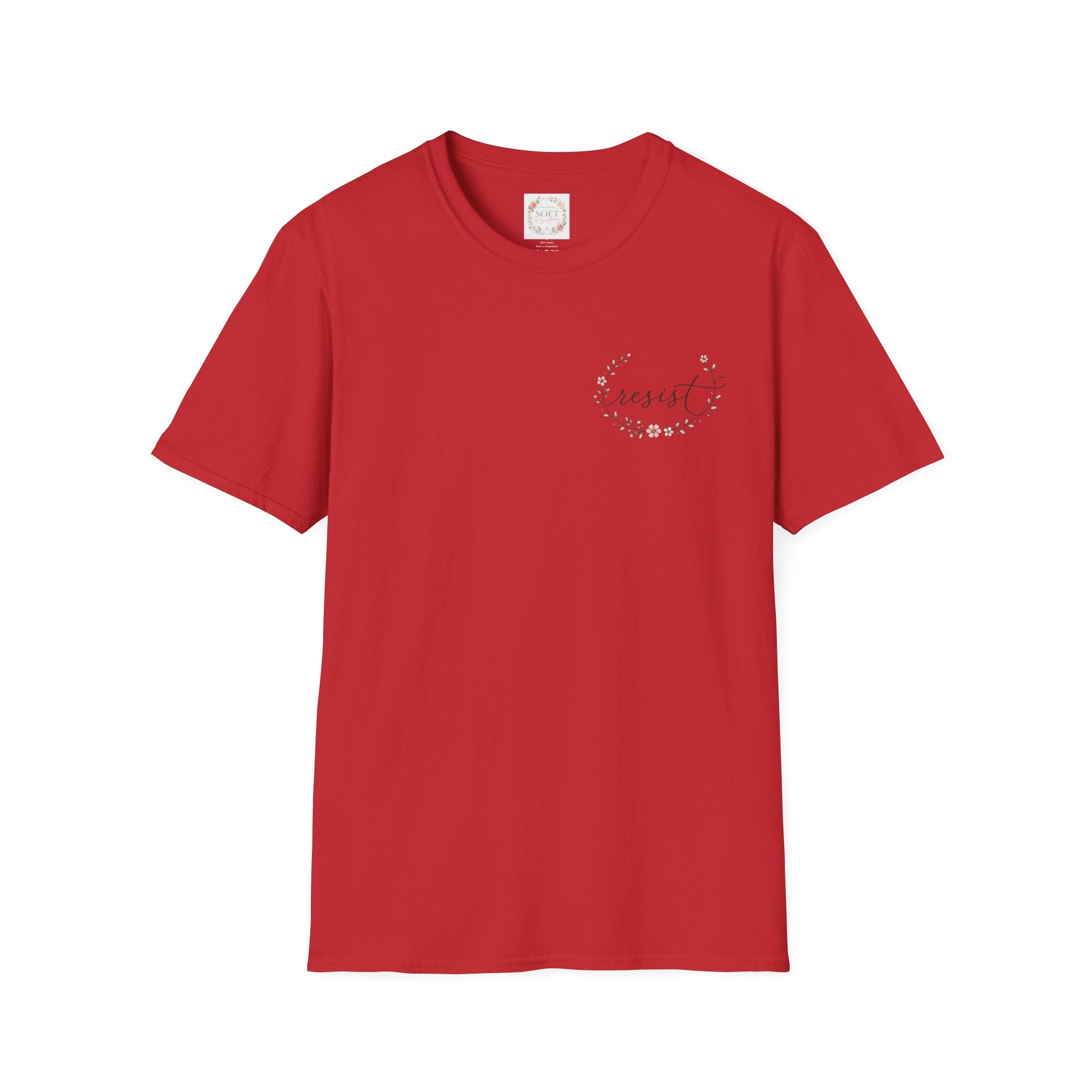 T-Shirt — "Dissent is Patriotic" Floral Minimalist Pocket Tee