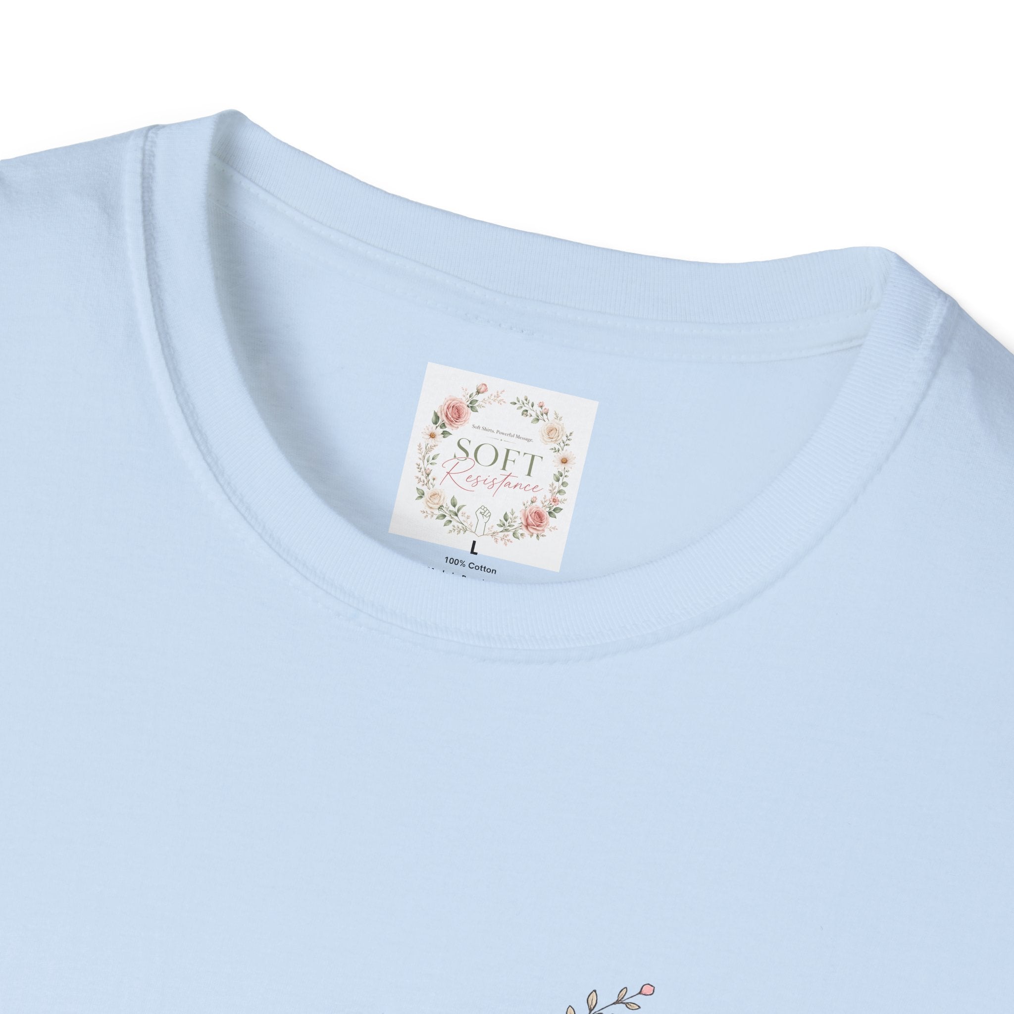 T-Shirt — "Dissent is Patriotic" Floral Minimalist Pocket Tee