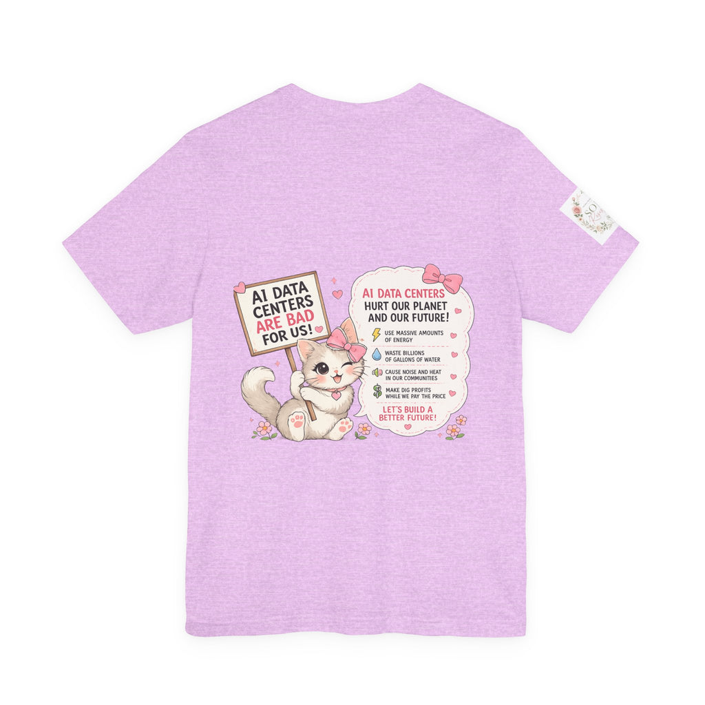 Kitty Resist AI Data Floral Tee — Feminine 'Resist' Graphic T-Shirt