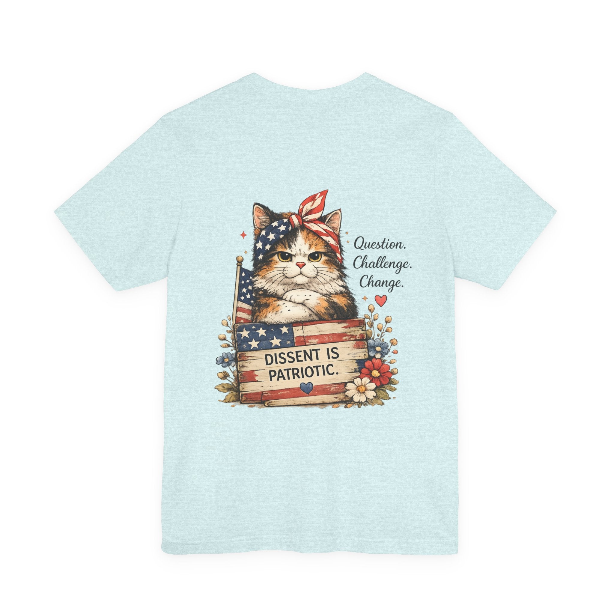 Dissent Is Patriotic Cat Tee — Patriotic Vintage Flag Cat Graphic T-Shirt