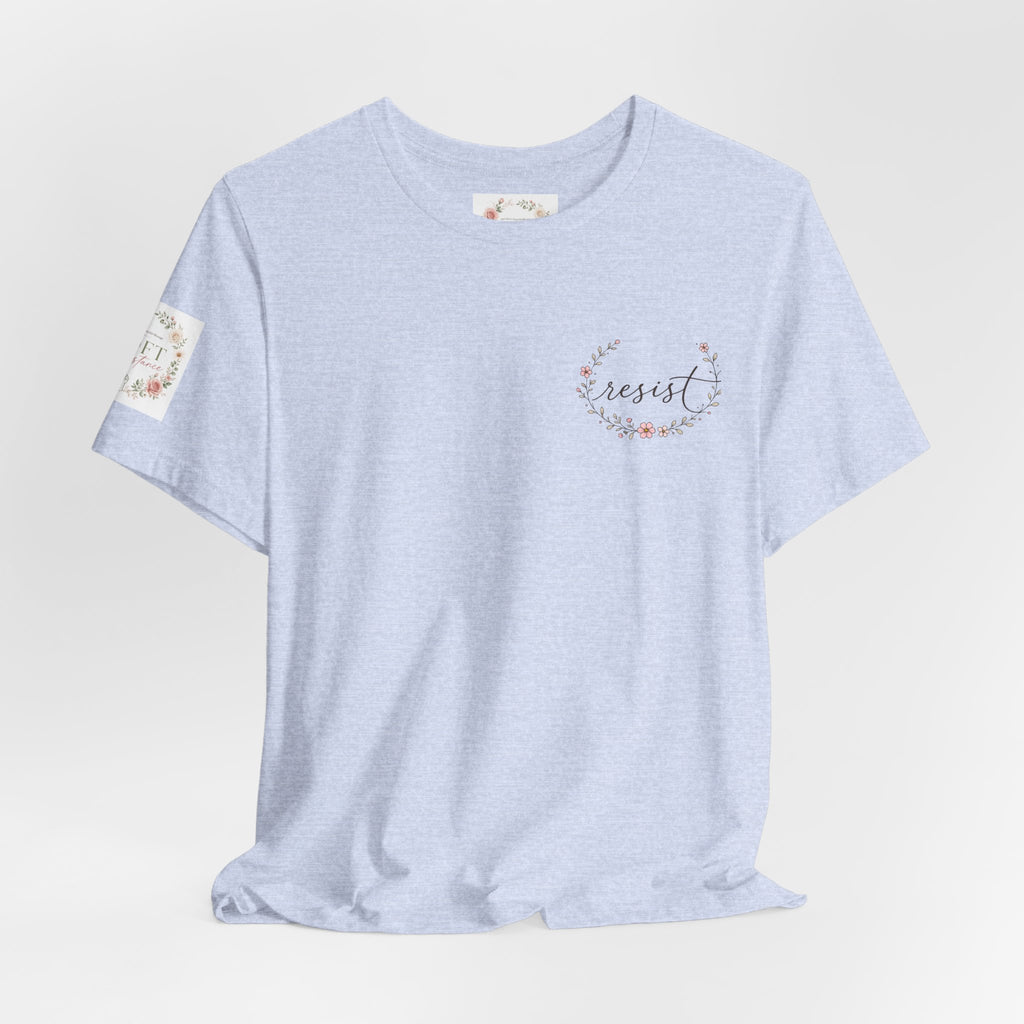 Caffeinated & Fighting for Civil Rights Floral Tee — Cute but Fierce Political Shirt