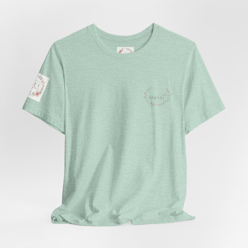 Women's Tee — "Girls Just Wanna Have Due Process" Floral Court Graphic