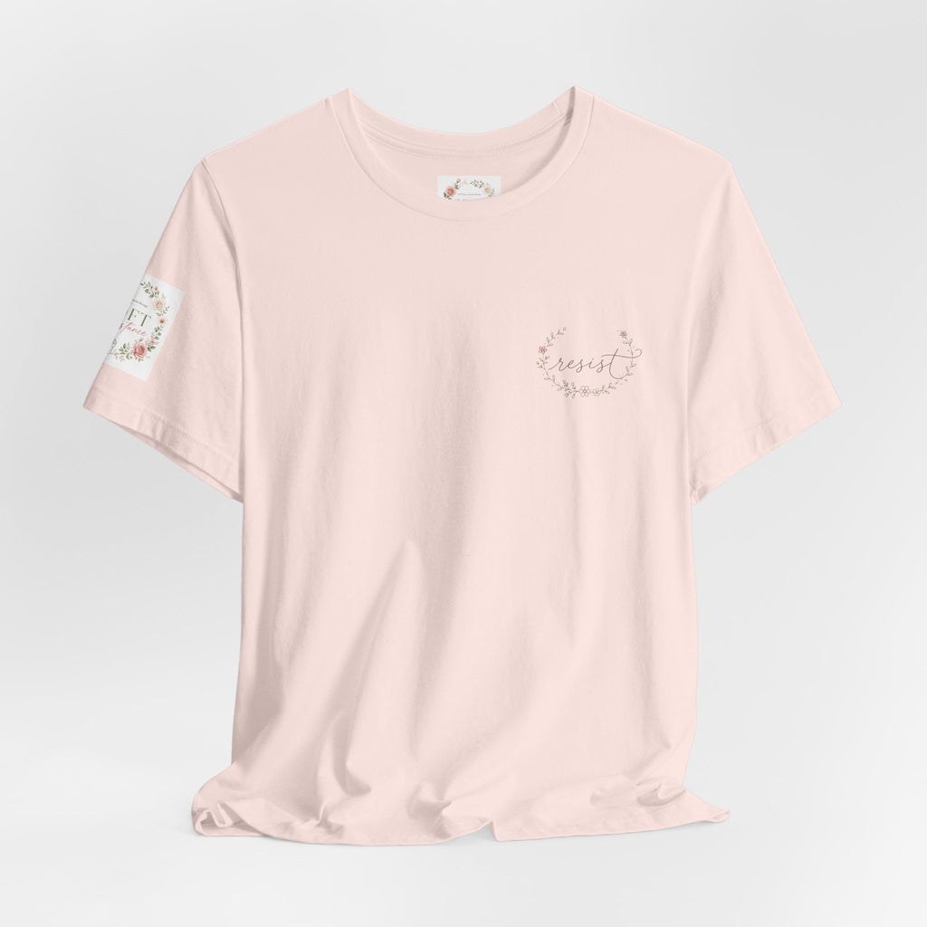 Women's Tee — "Girls Just Wanna Have Due Process" Floral Court Graphic